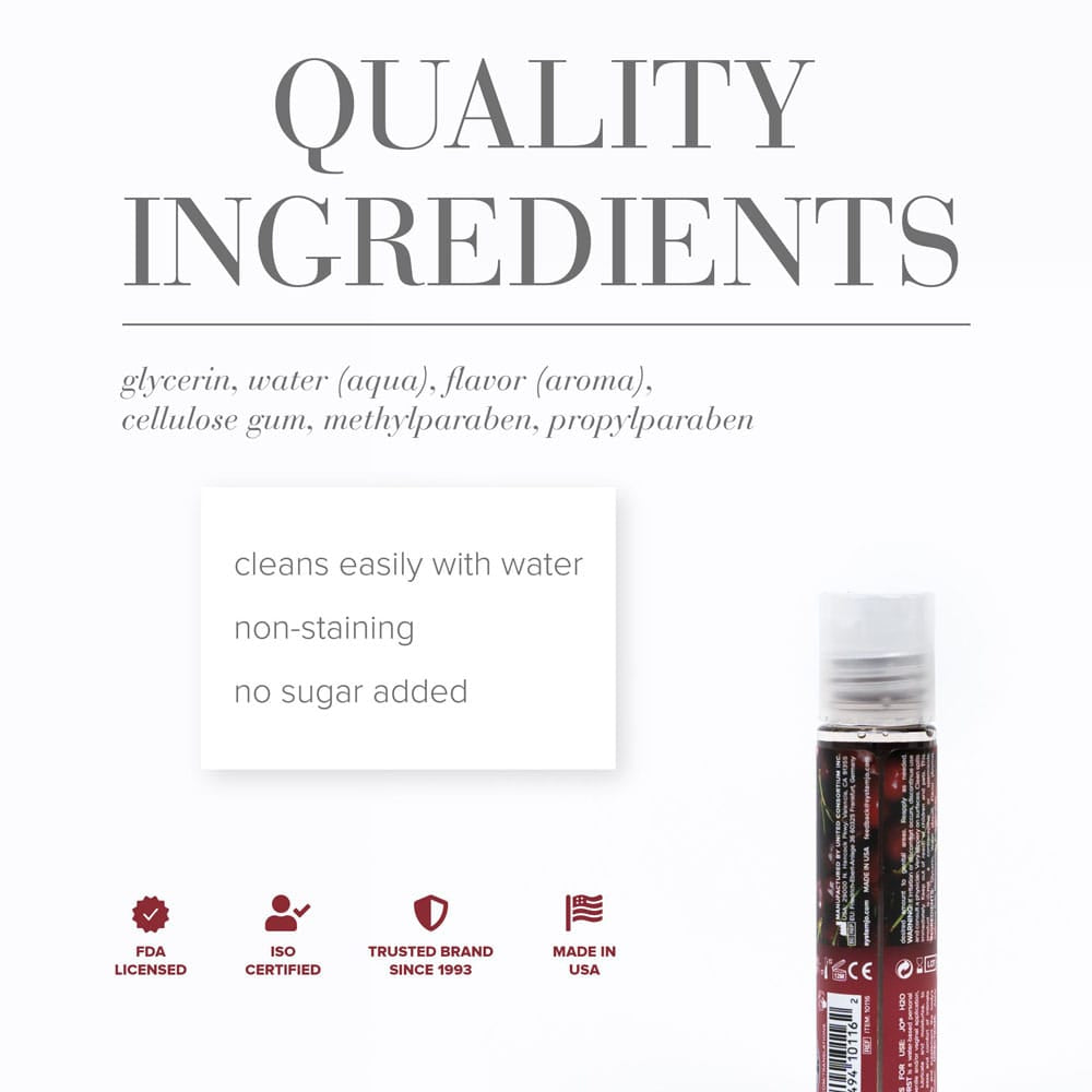 JO H2O Cherry Burst Lube - 30 mL - Cherry Flavoured Water Based Lubricant - 30 ml Bottle