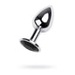 Silver Metal Anal Plug w Black Gem Small