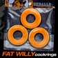 Fat Willy 3 Pc Jumbo Cockrings Orange