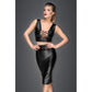 Power Wetlook Pencil Skirt w Long Zipper