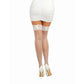Dreamgirl Back Seam Fishnet Thigh High Stockings White