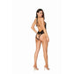 Dreamgirl Heart Back Deep V-Neck Teddy Black