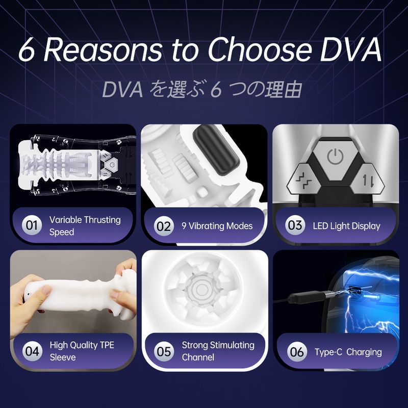 DVA Automatic USB Thrusting and Vibrating Masturbator