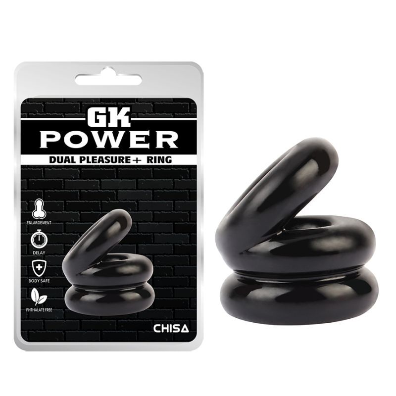 Stacked Dual Pleasure Ring Black