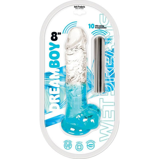 Jelly Vibrator Dream Boy USB 8in Turquoise