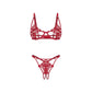Luise Sublim 2 Pc Bra Panty Crotchless Set Red