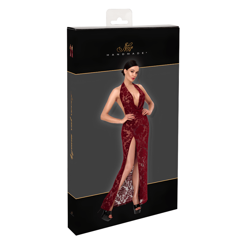 Masquerade Lace Gown Dress Burgundy