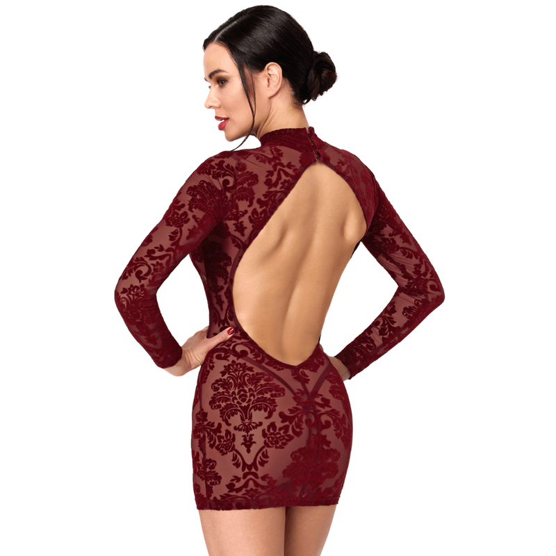 Masquerade Open Back Mini Dress Burgundy