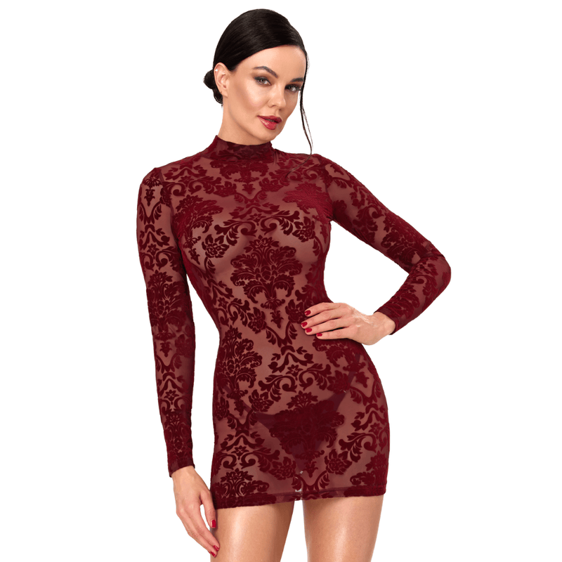 Masquerade Open Back Mini Dress Burgundy