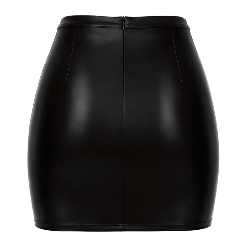Dark Affair Wet Look Mini Skirt Black