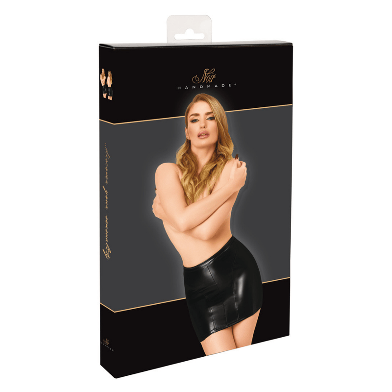 Dark Affair Wet Look Mini Skirt Black