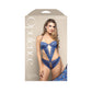 OPULENCE Crotchless Pearl Halter Teddy ML - Royal Blue - M/L Size