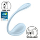 Satisfyer Smooth Petal - Light Blue - Light Blue USB Rechargeable Wearable Stimulator with App Control