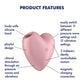 Satisfyer Cutie Heart - Light Pink - Light Pink USB Rechargeable Air Pulsation Stimulator with Vibration