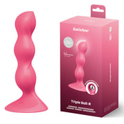Satisfyer Triple Ball-R - Red - Red 18 cm Beaded and Weighted Dildo