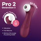 Satisfyer Pro 2 Generation 3 - Wine Red - Wine Red Touch-Free USB-C Rechargeable Clitoral Stimulator