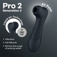 Satisfyer Pro 2 Generation 3 - Dark Grey - Dark Grey Touch-Free USB-C Rechargeable Clitoral Stimulator