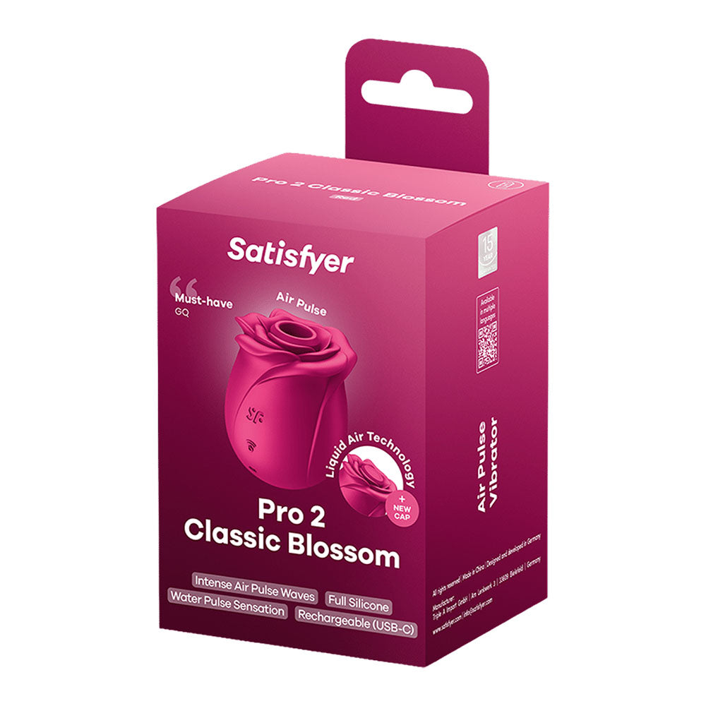 Satisfyer Pro 2 Classic Blossom - Red USB-C Rechargeable Air Pulse Rose Stimulator
