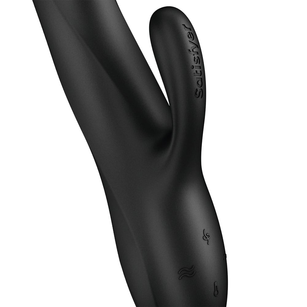 Satisfyer Heat Flex 3 - Black 23 cm USB-C Rechargeable Warming and Rotating Rabbit Vibrator