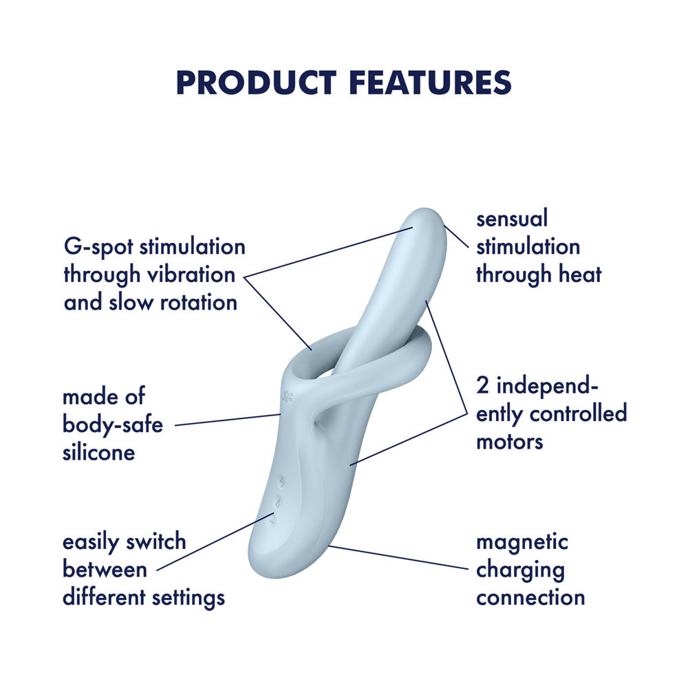 Satisfyer Heat Flex 4 - Blue - Blue USB Rechargeable Heating Vibrator