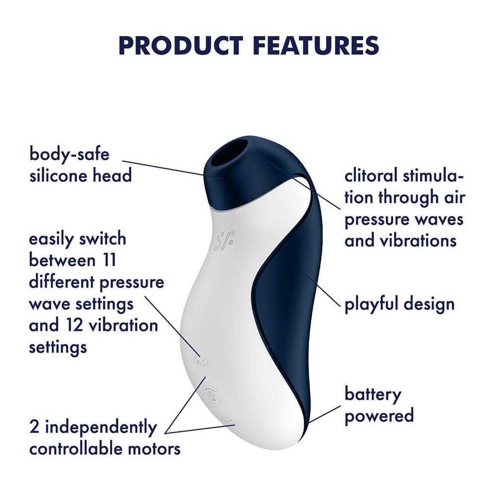 Satisfyer Orca - Battery Series - Navy Blue Air Pulse Clitoral Stimulator