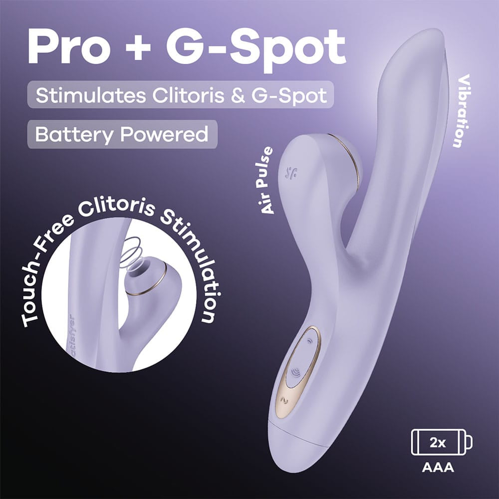 Satisfyer Pro + G-Spot - Battery Series - Lavender Vibrator with Air Pulse Clitoral Stimulator