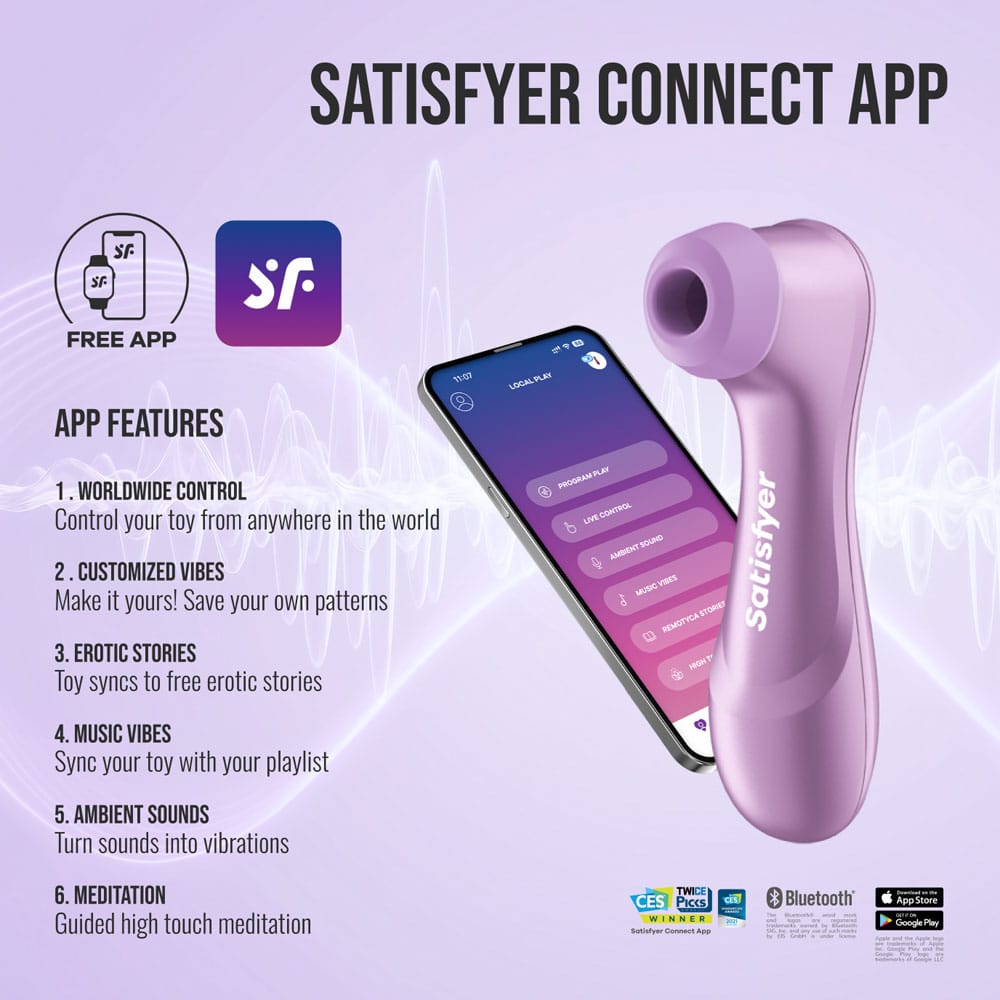 Satisfyer Pro 2 Generation 4 - Amethyst - Amethyst Touch-Free USB-C Rechargeable Clitoral Stimulator with App Control