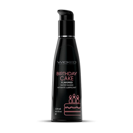 Wicked Aqua Birthday Cake - Birthday Cake Flavoured Water Based Lubricant - 120 ml (4 oz) Bottle