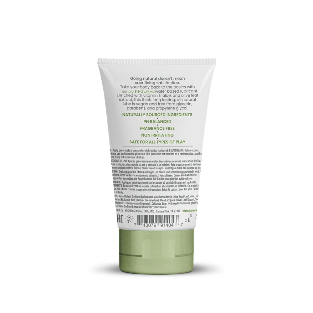 Wicked Simply Natural - Water Based Lubricant - 120 ml (4 oz) Bottle