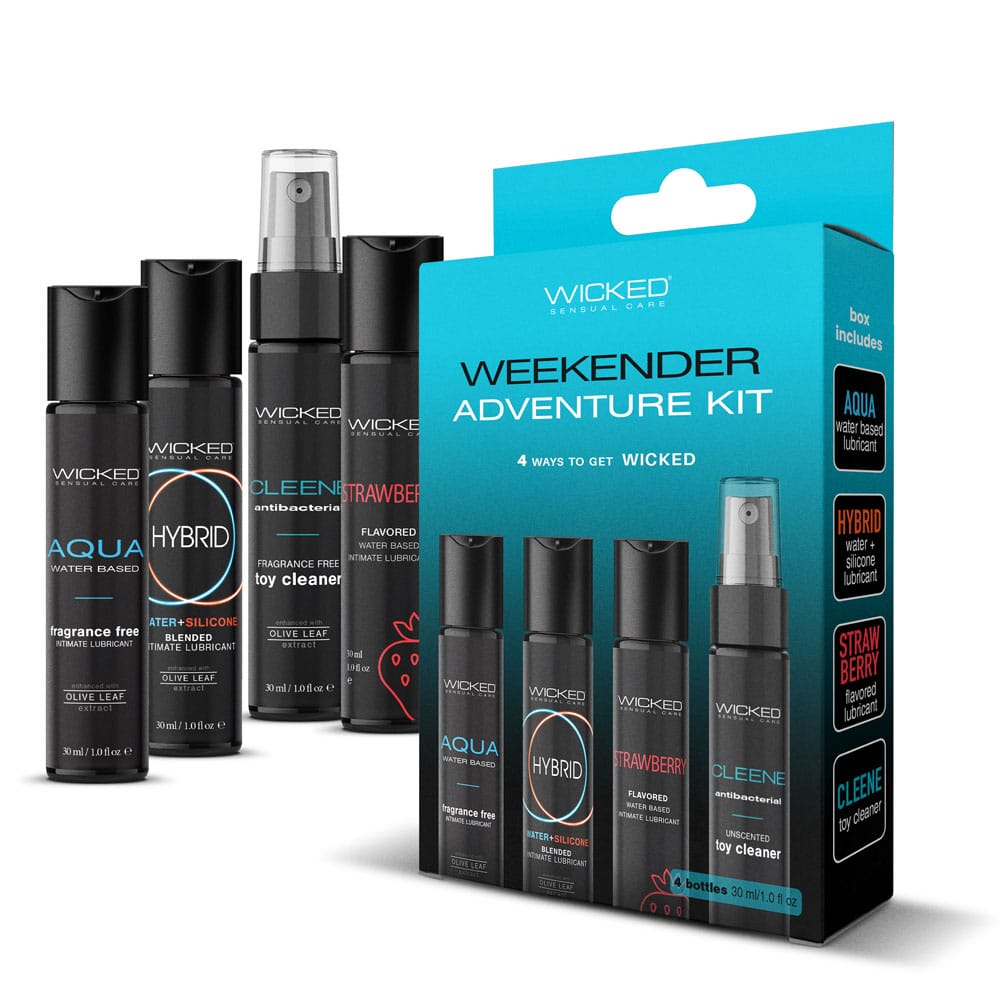 Wicked WEEKENDER ADVENTURE KIT - Mixed Lubricants & Cleaner 30 ml Bottles - 4 Pack