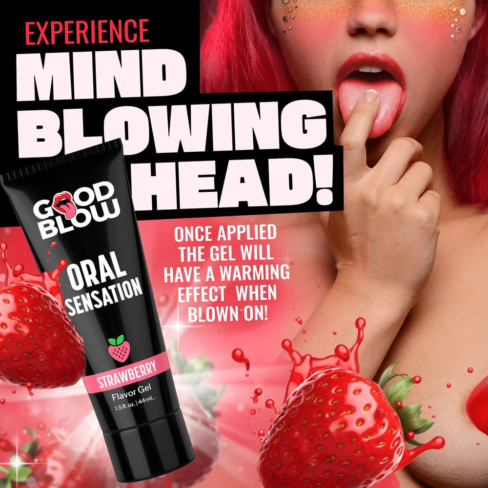 Good Blow Oral Sensation Gel - Strawberry - Strawberry Flavoured Oral Sex Gel - 44 ml Tube