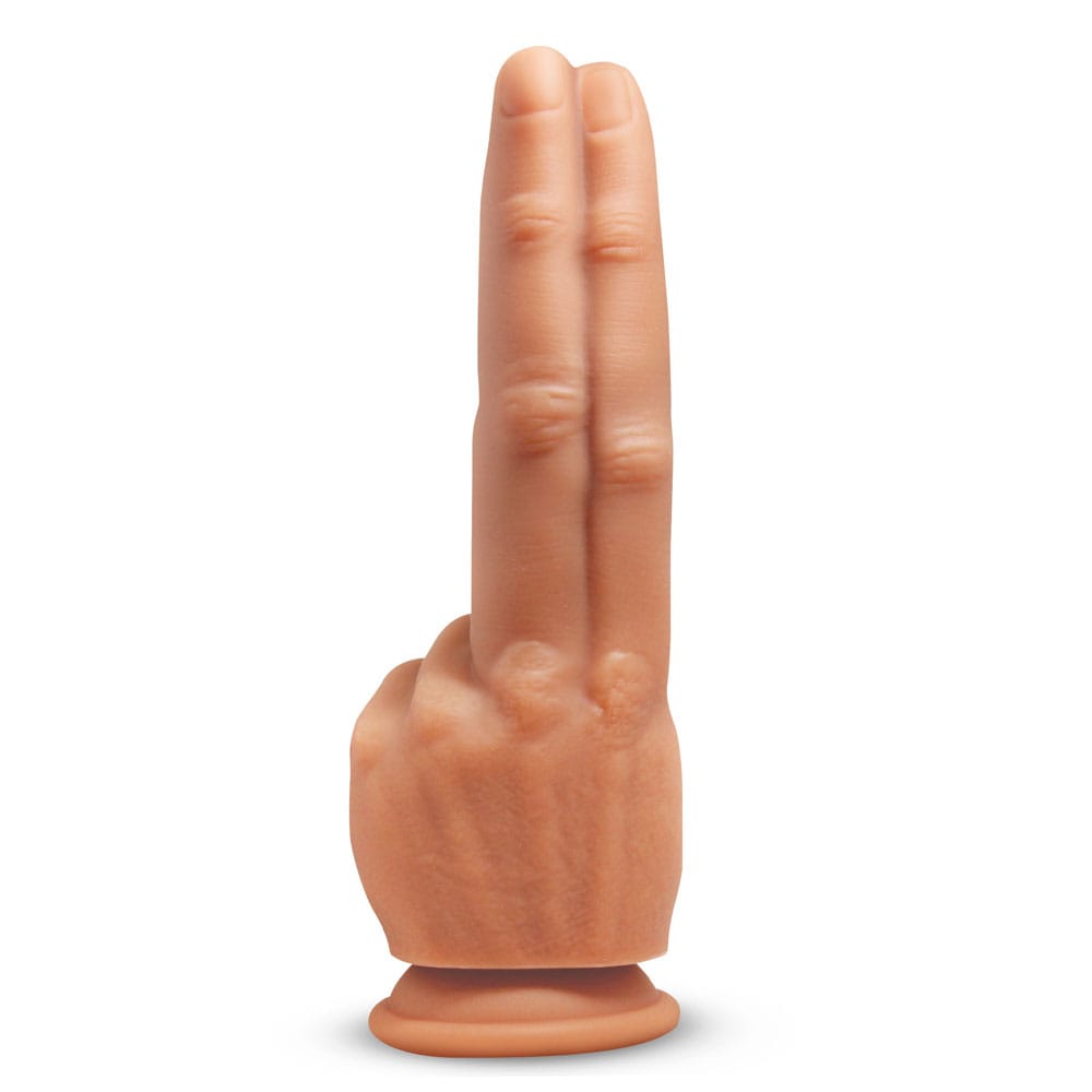 Master Series The Pleaser - Flesh 23.6 cm Double Finger Dildo