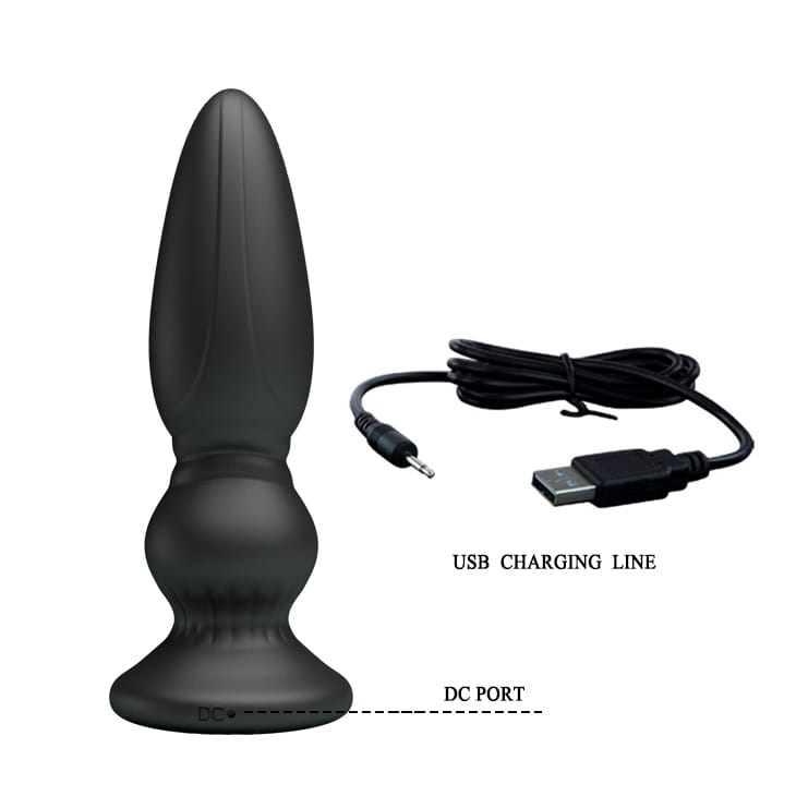 MR PLAY Powerful Vibrating Anal Plug - Black 12.5 cm USB Rechargeable Vibrating Anal Plug with Remote