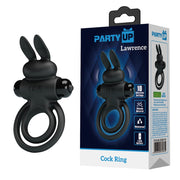 Party Up LAWRENCE Vibrating Cock Ring - Black Vibrating Cock & Balls Ring