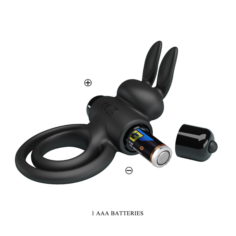 Party Up LAWRENCE Vibrating Cock Ring - Black Vibrating Cock & Balls Ring