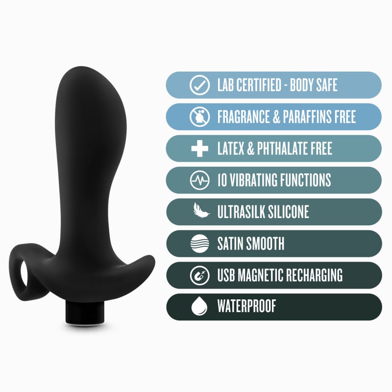 Anal Adventures Platinum Vibrating Prostate Massager 01 - Black 10.8 cm USB Rechargeable Prostate Massager