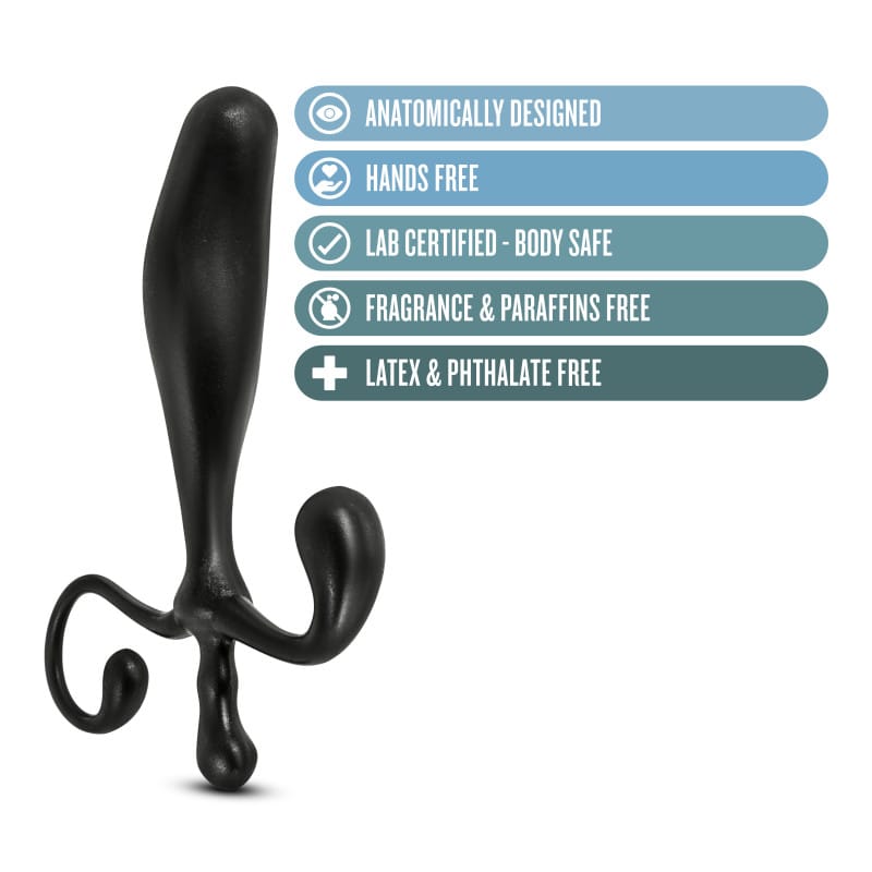 Anal Adventures Prostate Stimulator - Black 12.7 cm Prostate Massager