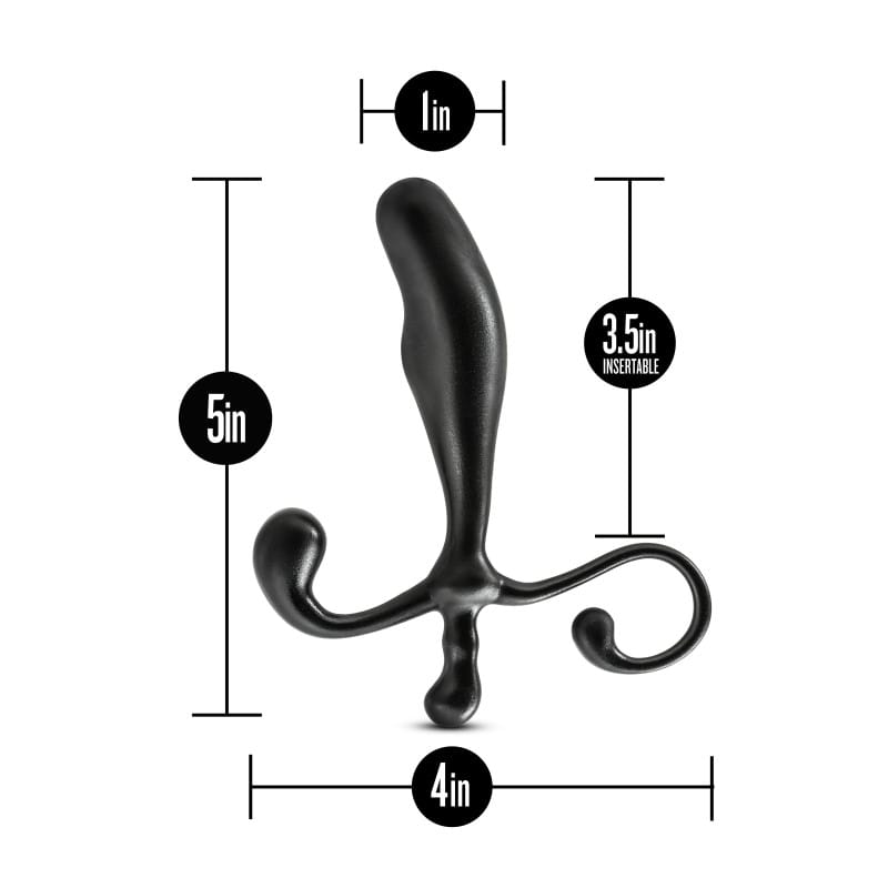 Anal Adventures Prostate Stimulator - Black 12.7 cm Prostate Massager