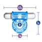Stay Hard 10-Function Vibrating Bull Ring - Blue Vibrating Cock Ring