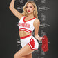 BACI DREAMS Gameday Hottie Set - White/Red Cheerleader Costume - One Size