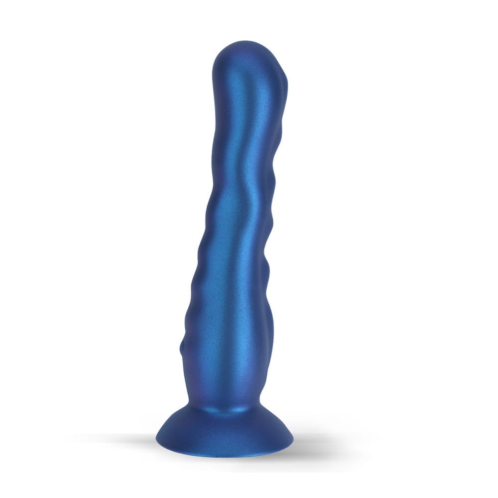 Maia AURORA - Metallic Blue 21.6 cm USB Rechargeable Vibrating Dildo
