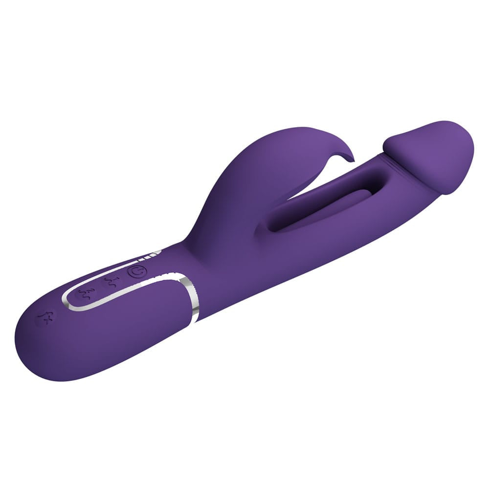 Party Up DAVID Swinging Vibe - Purple - Purple 23.2 cm USB Rechargeable Rabbit Vibrator with Flicking Arm