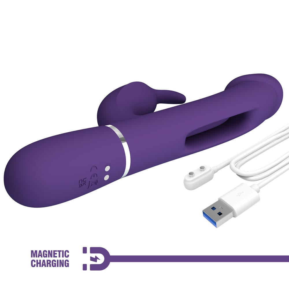 Party Up DAVID Swinging Vibe - Purple - Purple 23.2 cm USB Rechargeable Rabbit Vibrator with Flicking Arm