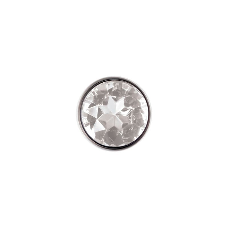 Adam & Eve Clear Gem Anal Plug - Small - Metallic 7.1 cm Small Butt Plug with Clear Gem Base