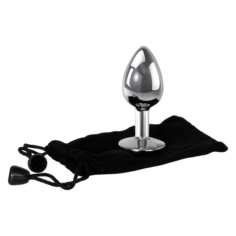 Adam & Eve Clear Gem Anal Plug - Small - Metallic 7.1 cm Small Butt Plug with Clear Gem Base