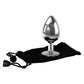 Adam & Eve Clear Gem Anal Plug - Large - Metallic 9.5 cm Large Butt Plug with Clear Gem Base