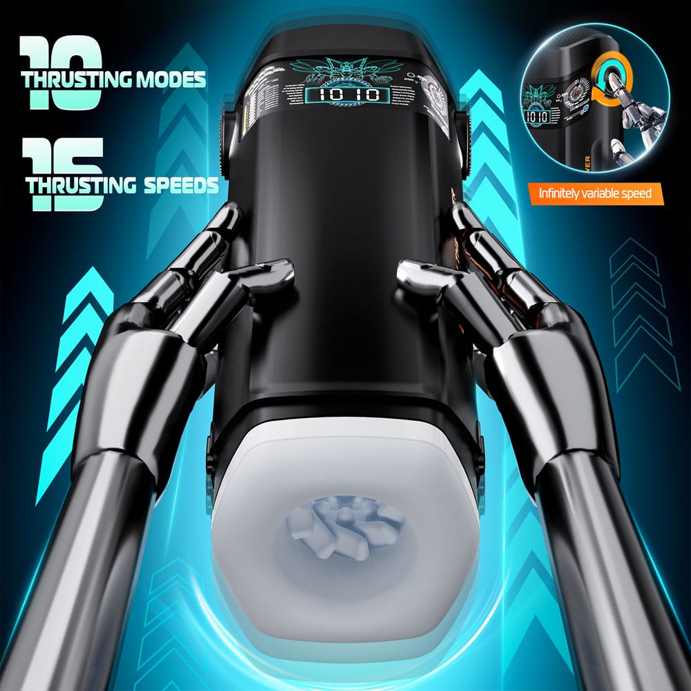 CyberSkin The Titan - Black USB Rechargeable Thrusting & Vibrating Auto Masturbator with Heater
