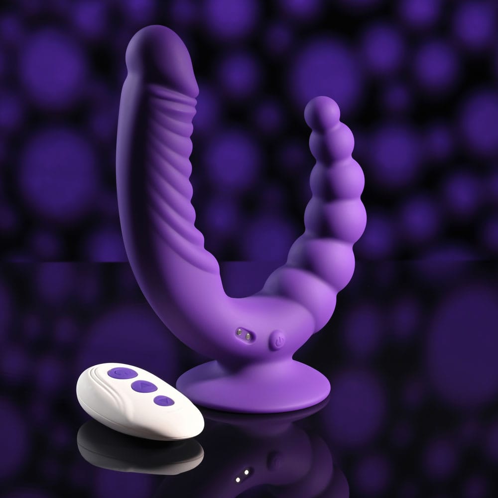 Evolved THE RIDER - Purple USB Rechargeable Double Ended Vibrator with Wireless Remote