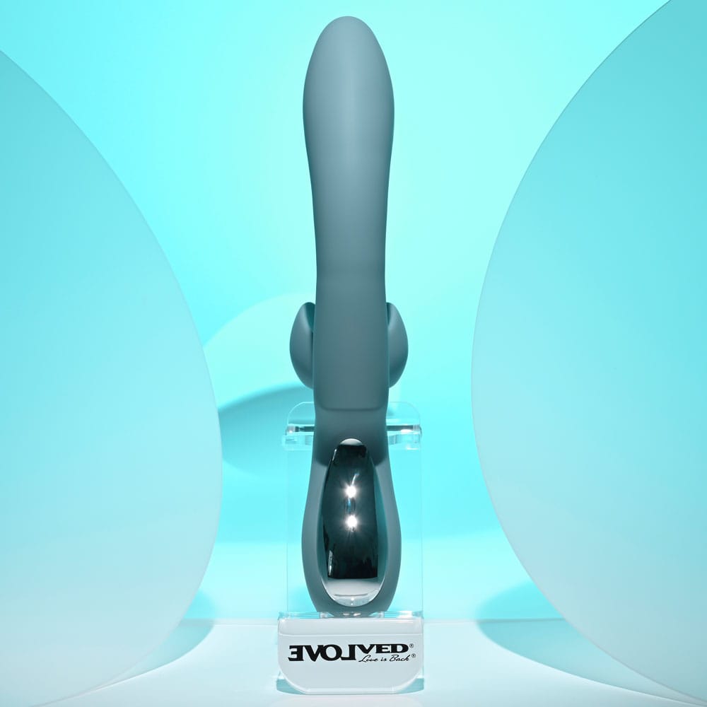 Evolved TAKE YOUR FLICK - Grey 24.1 cm USB Rechargeable Vibrator with Flicking Clitoral Stimulator