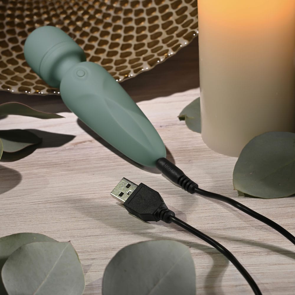 Evolved RUMBLE WAND - Olive Green 13.4 USB Rechargeable Mini Massage Wand